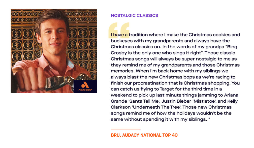 Bru, Audacy Nationa Top 40, quote