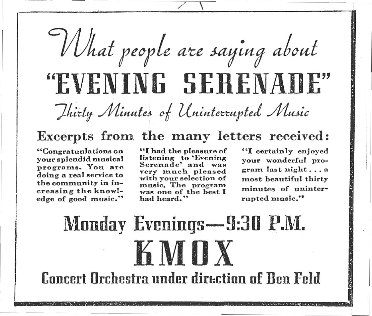 KMOX ad 1938