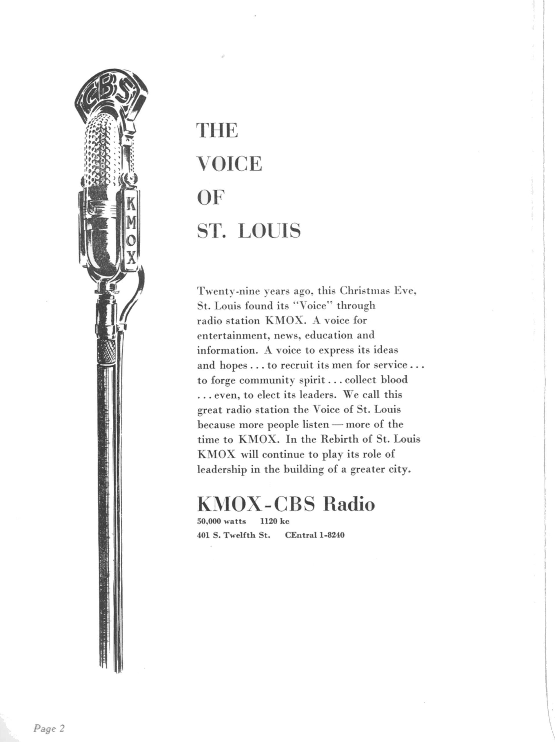 KMOX ad 1954