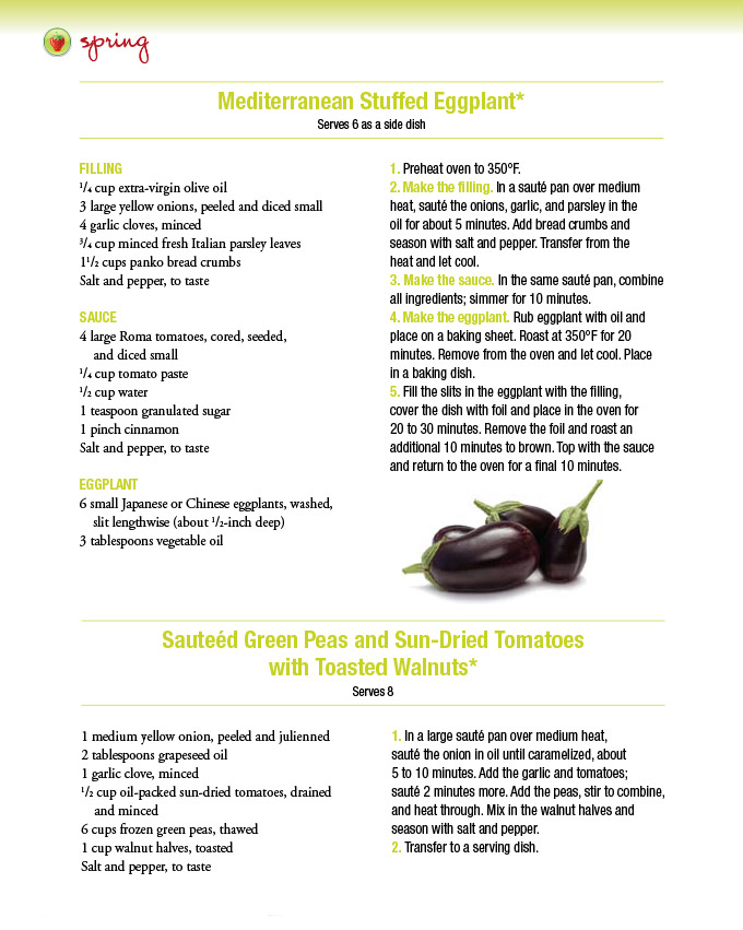Recipes: Stuffed Eggplant & Peas w/Sun-Dried Tomatoes