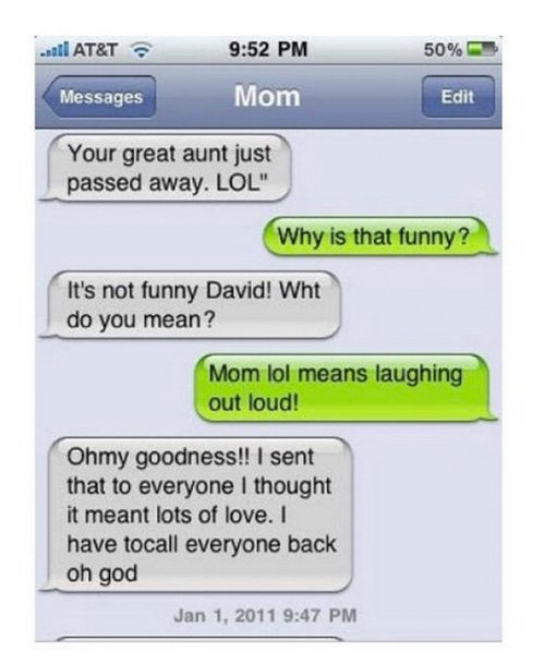 When Moms Text!