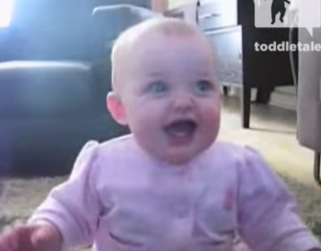 Dog Eats Popcorn.  Baby Laughs Hysterically.