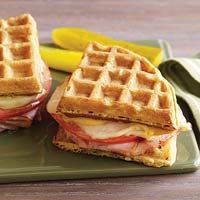 Grilled Ham & Cheese Waffle Sandwiches