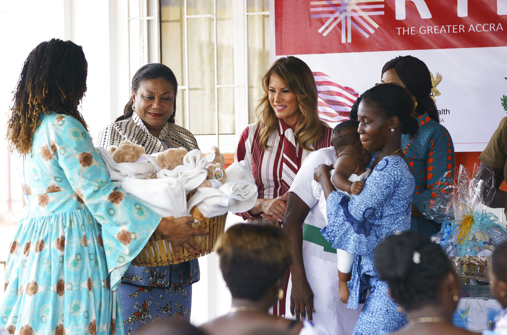 Melania Trump opens Africa tour with wave and baby in arms