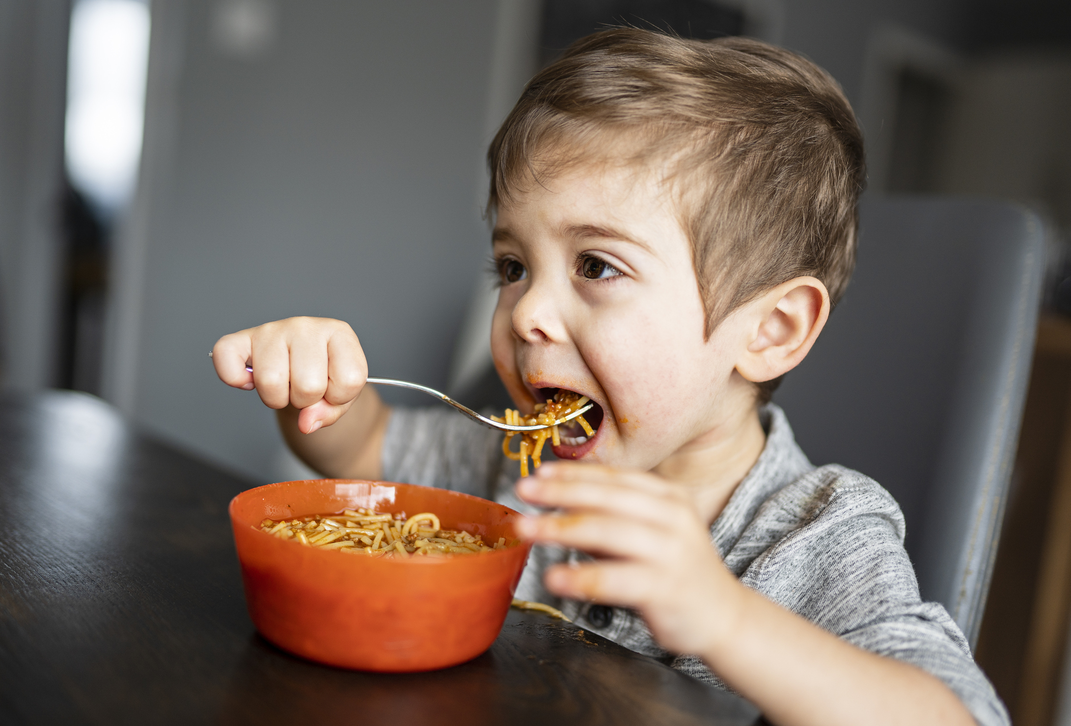 This little boy trying to say “spaghetti” is the cutest!